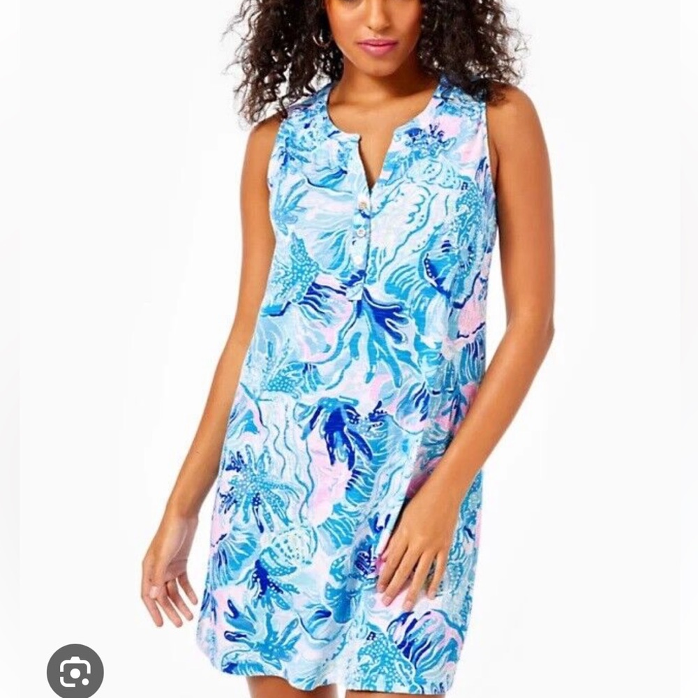 lily pulitzer essie dress in saltwater blue shade seeker. Size xs